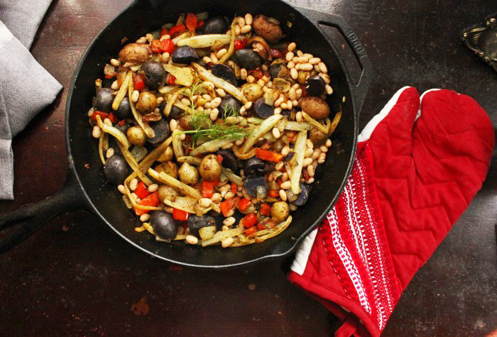 Vegan Fennel and White Bean Hash