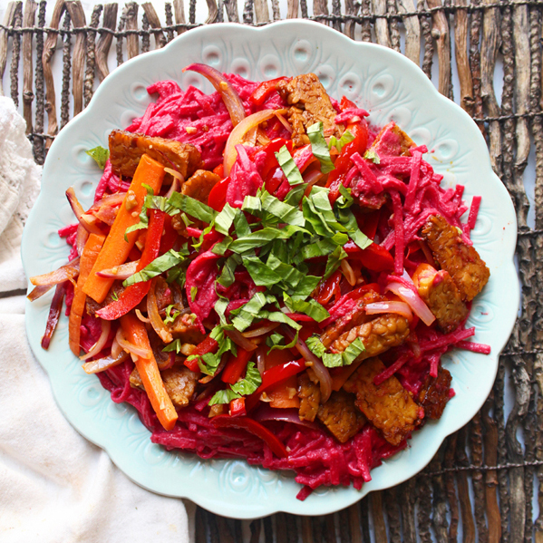 Vegan Pasta Recipes: Bourbon Beet Noodles