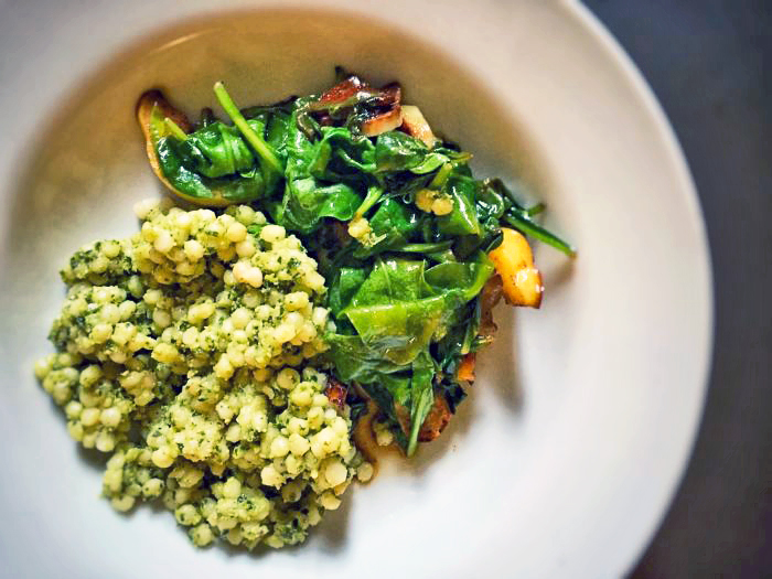 Healthy Dinner: Greens & Grains Pesto Sautée