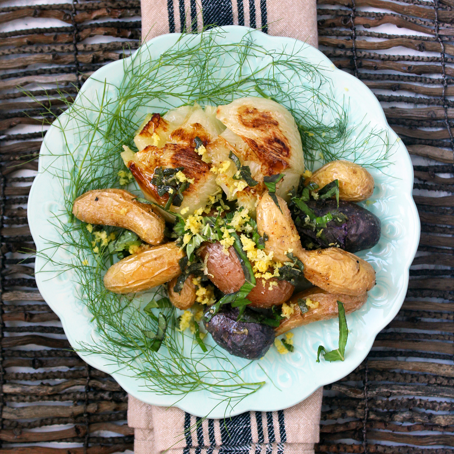 Healthy Dinner: Roasted Fennel and Fingerling Potatoes