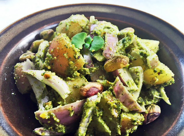 Vegan Salad Recipes: Pistachio Pesto Potato Salad