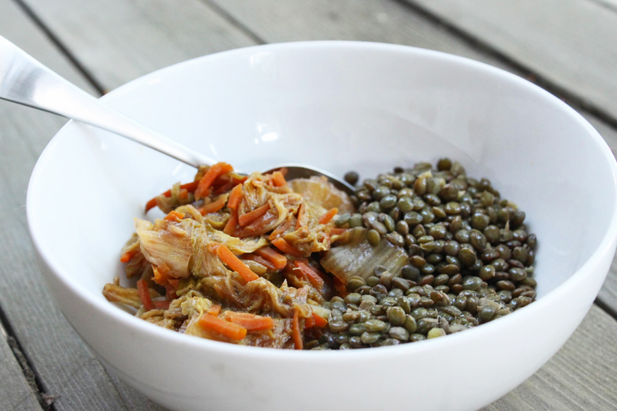 Healthy Dinner: Braised Napa Cabbage With Lentils