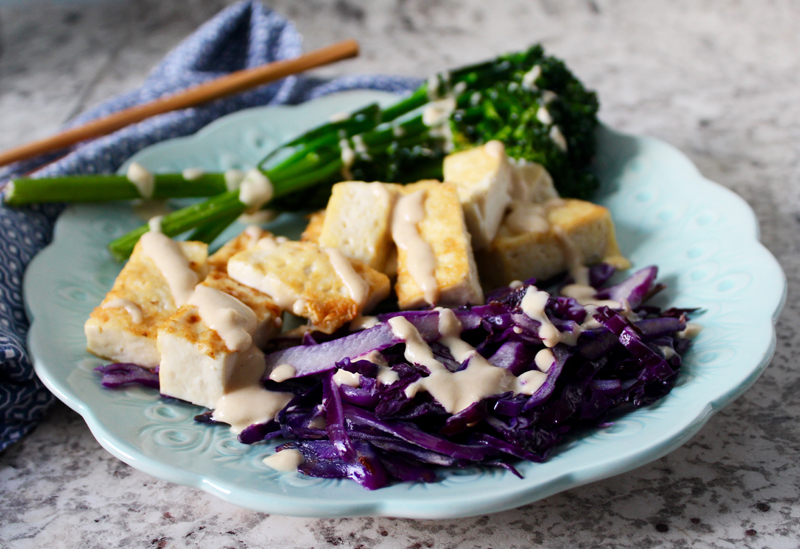 Healthy Dinner: Miso Tofu with Baby Broccoli