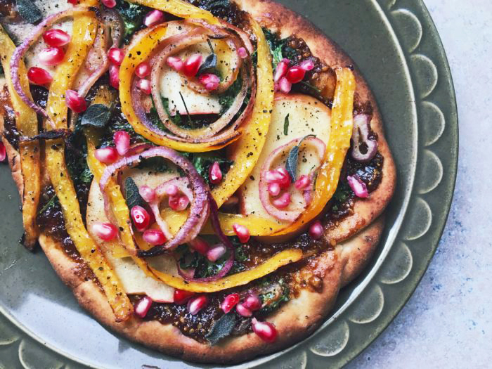 Vegan Pizza Recipes: Butternut Squash & Fig Naan Pizza