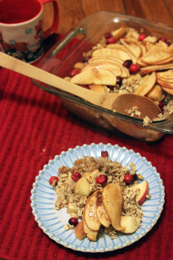 Vegan Breakfast Recipes: Apple Cranberry Baked Oatmeal