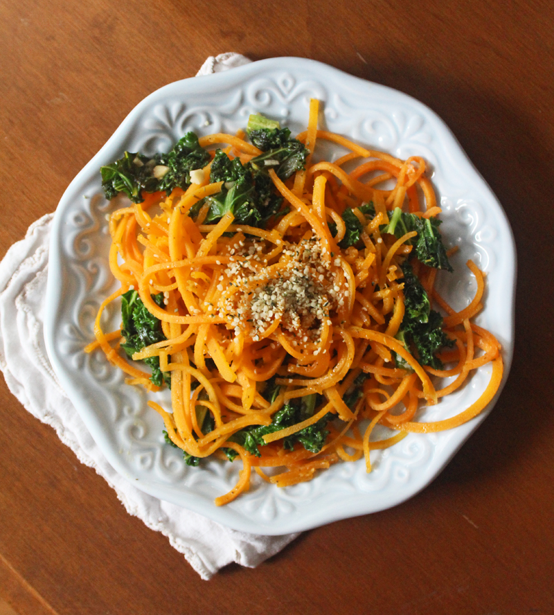 Gluten-Free Vegan Recipes: Butternut Squash Noodles with Rosemary Butter