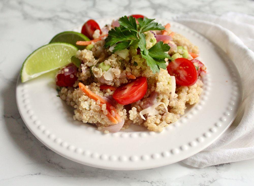 Healthy Dinner: Green Curry Quinoa & Veggie Salad