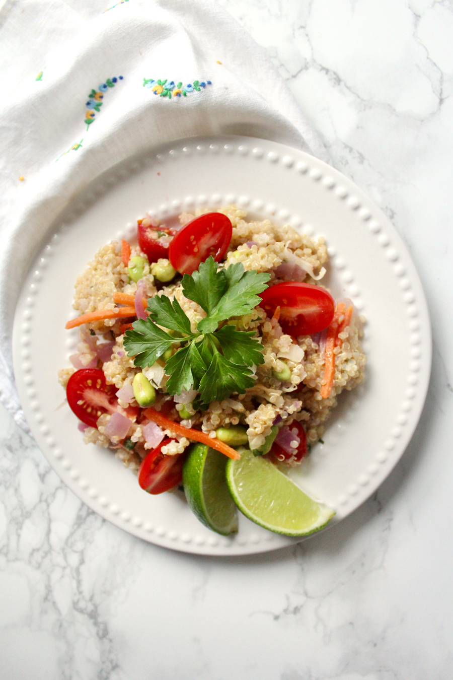 Healthy Dinner: Green Curry Quinoa & Veggie Salad