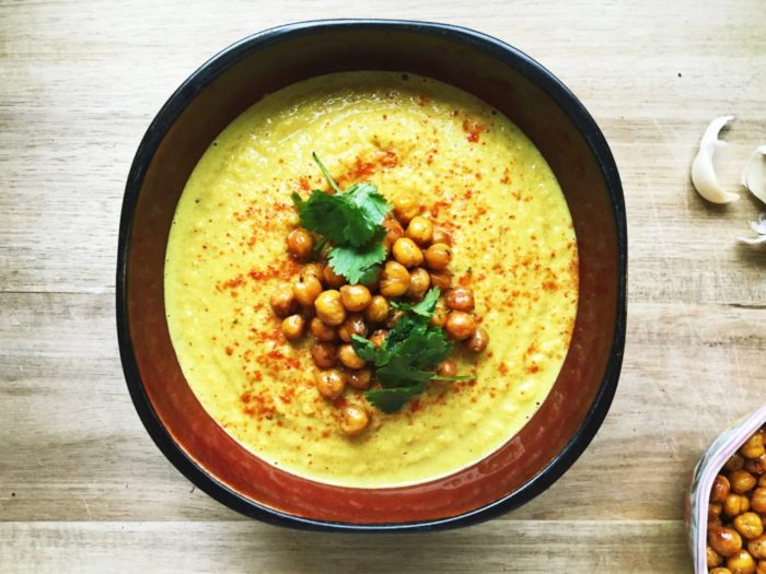 Vegan Soup Recipes: Curried Cauliflower & Chickpea Bisque