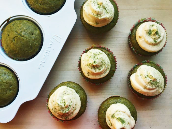 Vegan Dessert Recipes: Ginger Matcha Green Tea Cupcakes