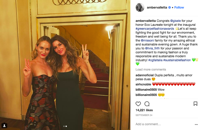 Amber Valletta With Fellow Eco Goddess Giselle