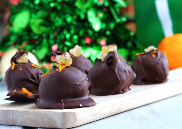 Orange Ginger Vegan Chocolate Truffles