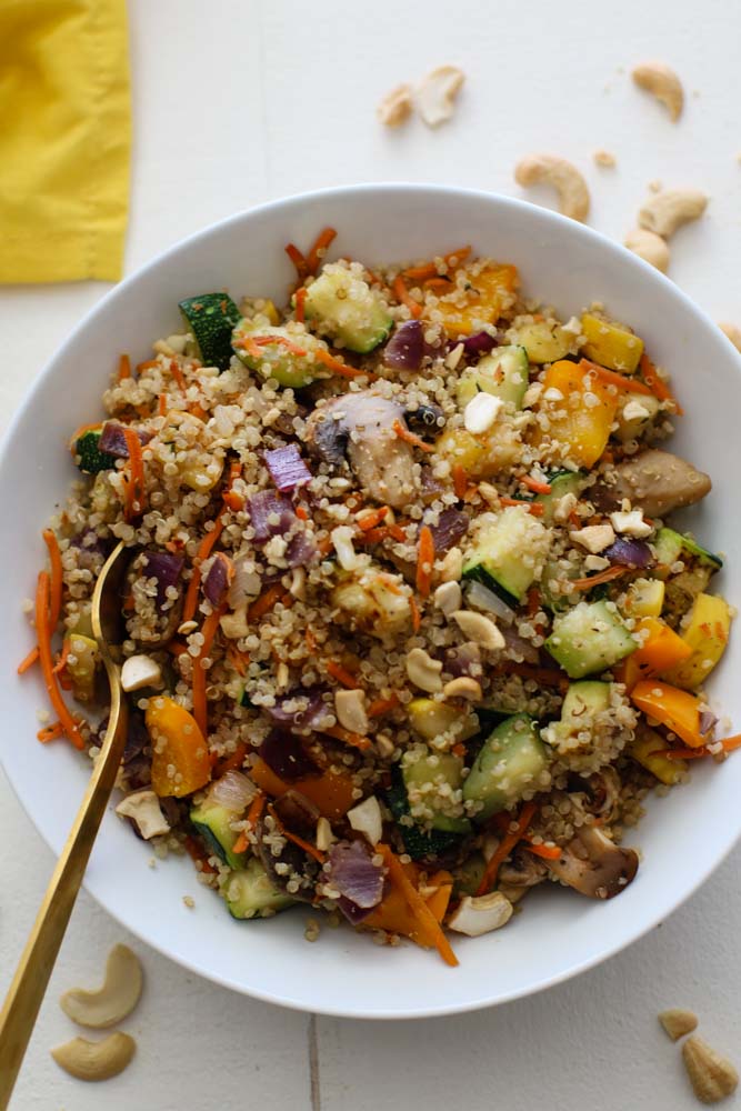 Quick Vegan Veggie Quinoa Stir-fry