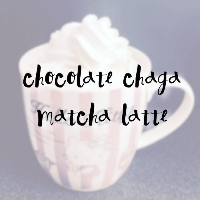 Chocolate Chaga Matcha Latte Three Ways