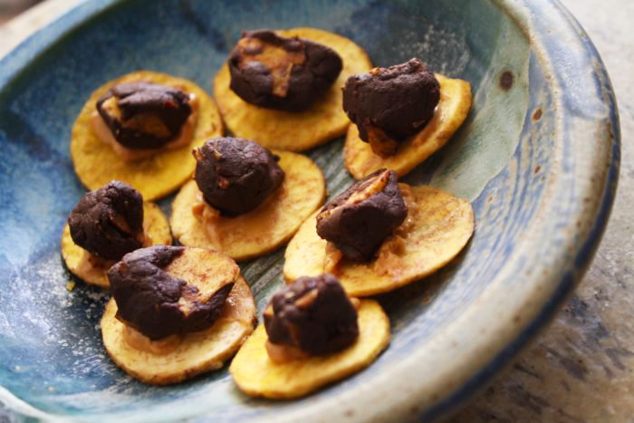 Vegan Chocolate Plantain Chips With Raw Cacao