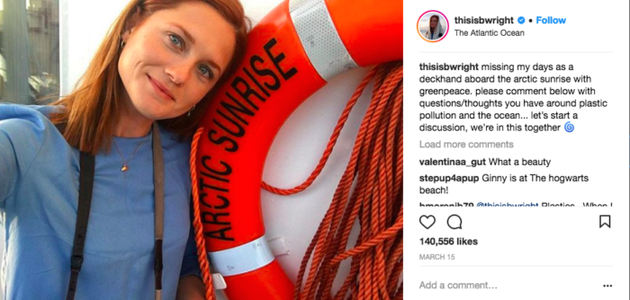 Bonnie Wright Calls Attention To The Plastic Epidemic