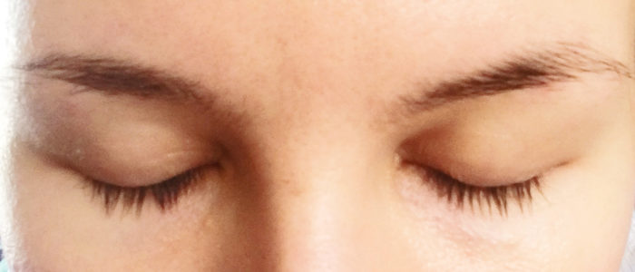 Vegamour Review: my eyelashes (eyes closed) after applying Vegalash for 3 months