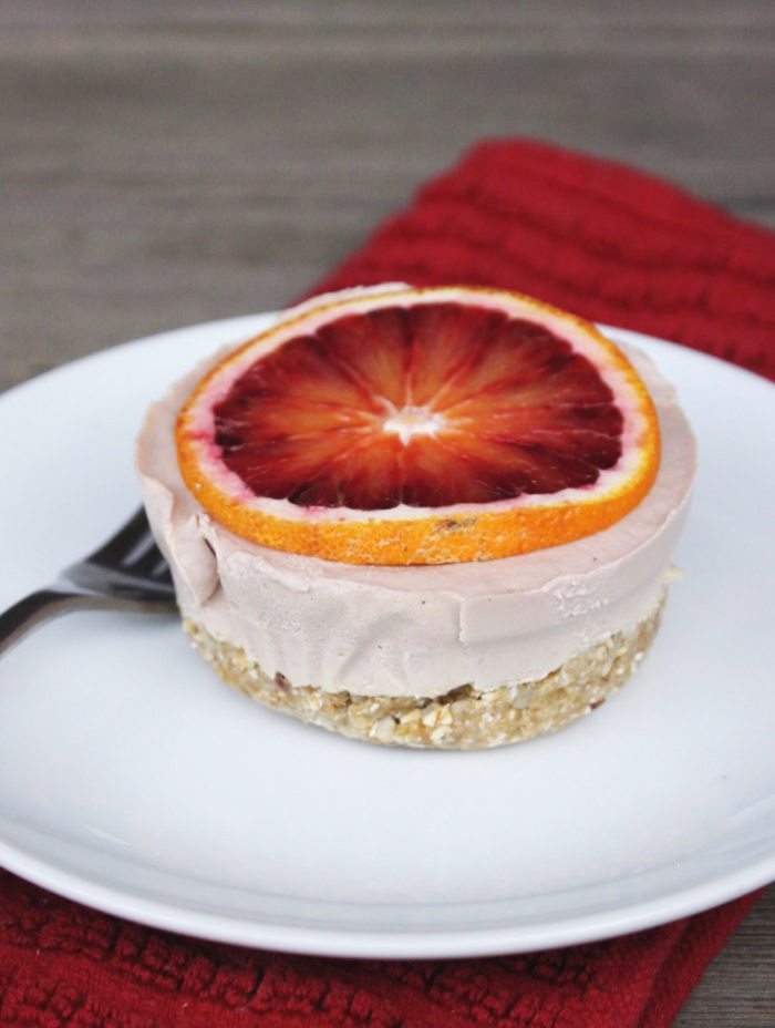 Single-Serving Vegan Blood Orange Cheesecake