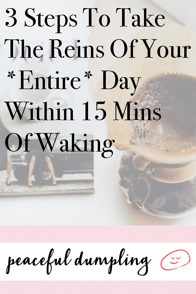 3 Steps To Take The Reins Of Your *Entire* Day Within 15 Mins Of Waking