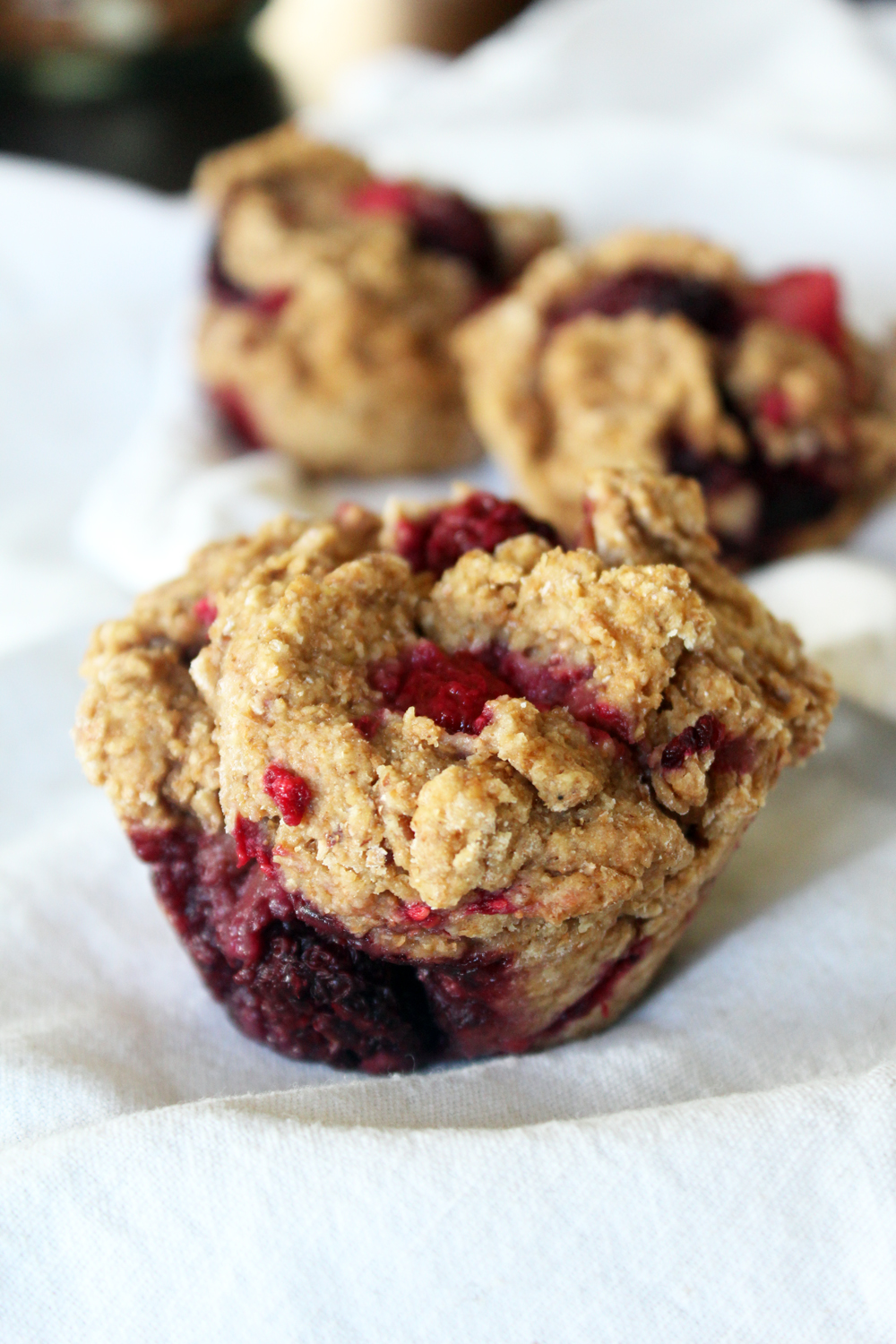 Rustic Very Berry Whole Wheat Vegan Muffins