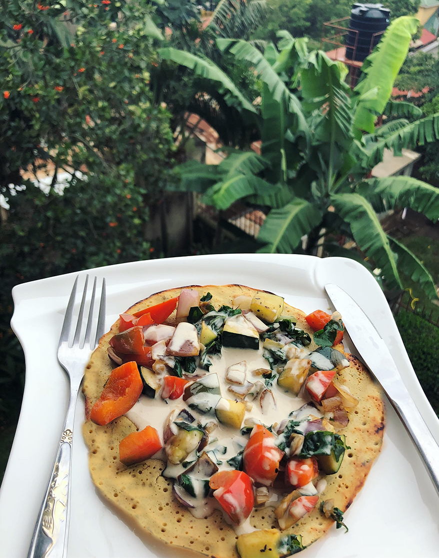 Vegan Chickpea Pancakes With Vegetables