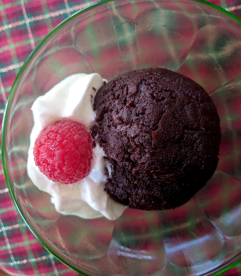 Vegan Chocolate Raspberry Mug Cake