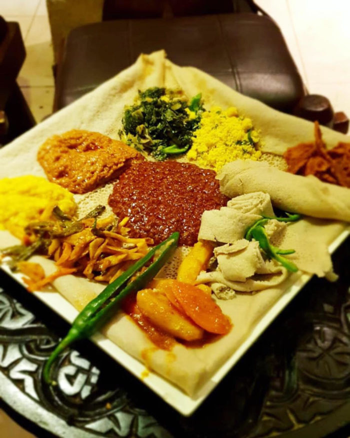 Vegan tasting platter in Addis Ababa Ethiopia