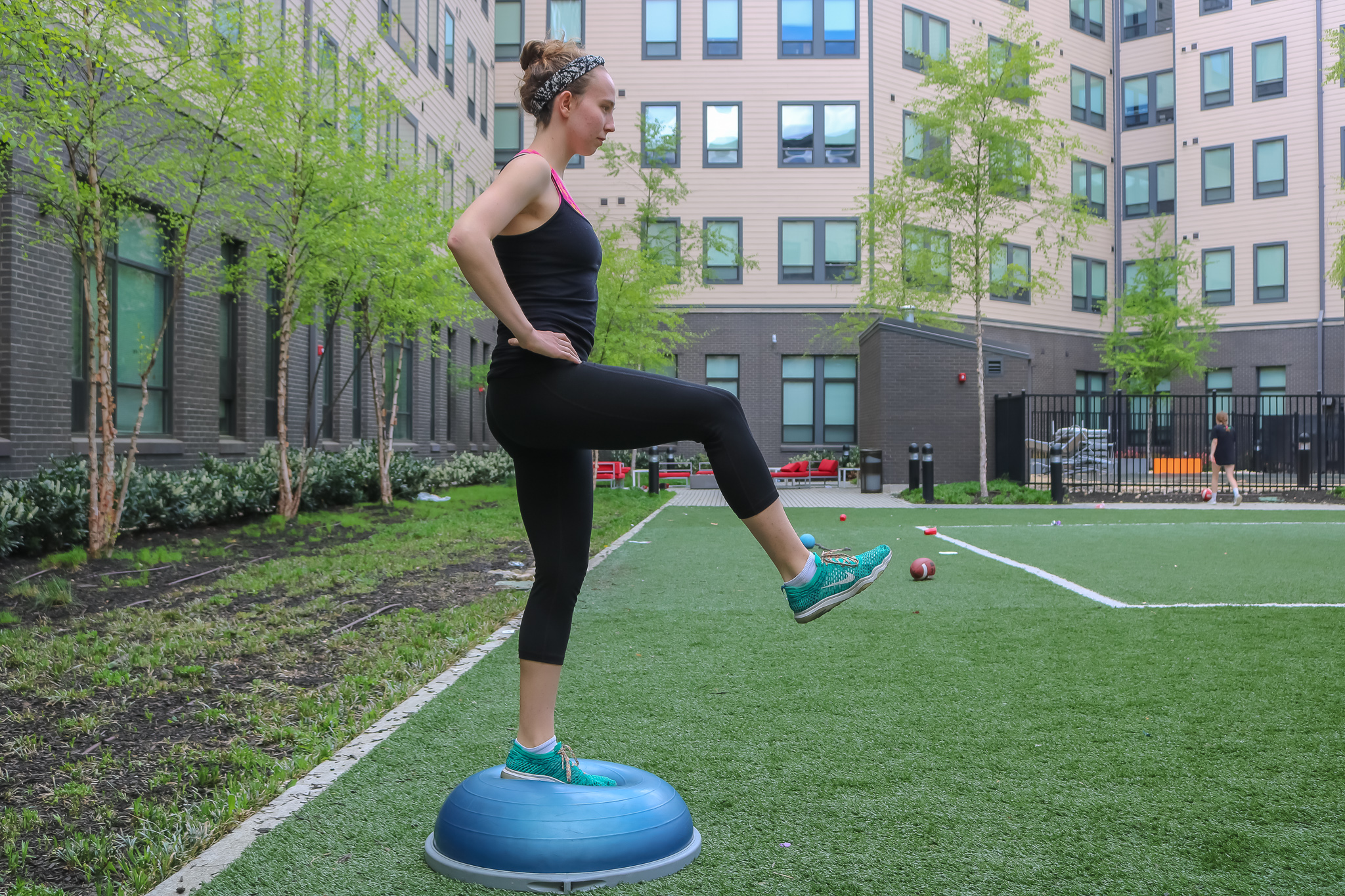 Single-leg stand on BOSU