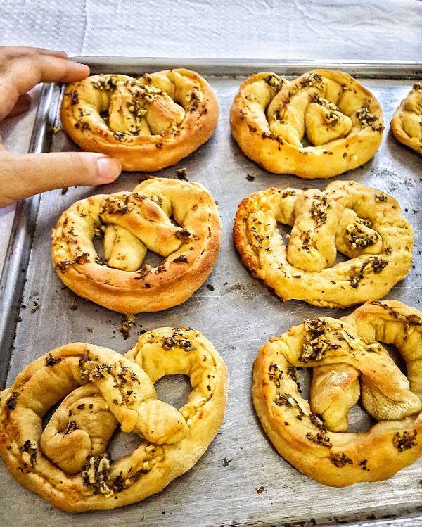 Soft Vegan Garlic Herb Pretzels