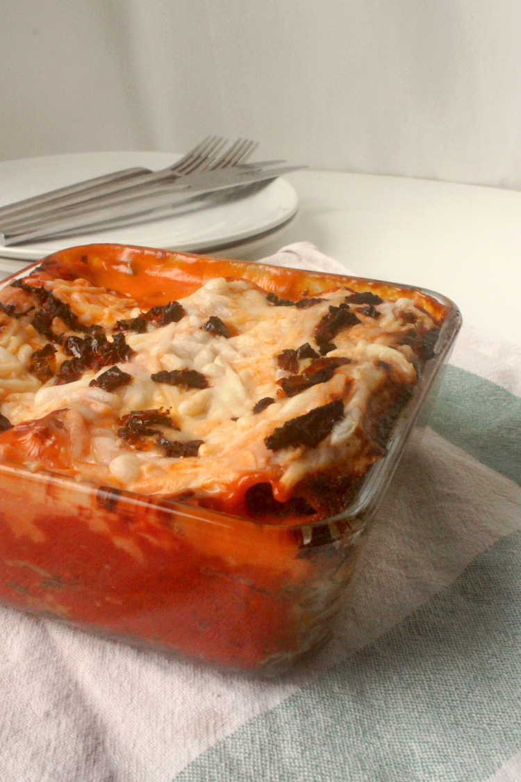 vegan creamy baked spinach cannelloni