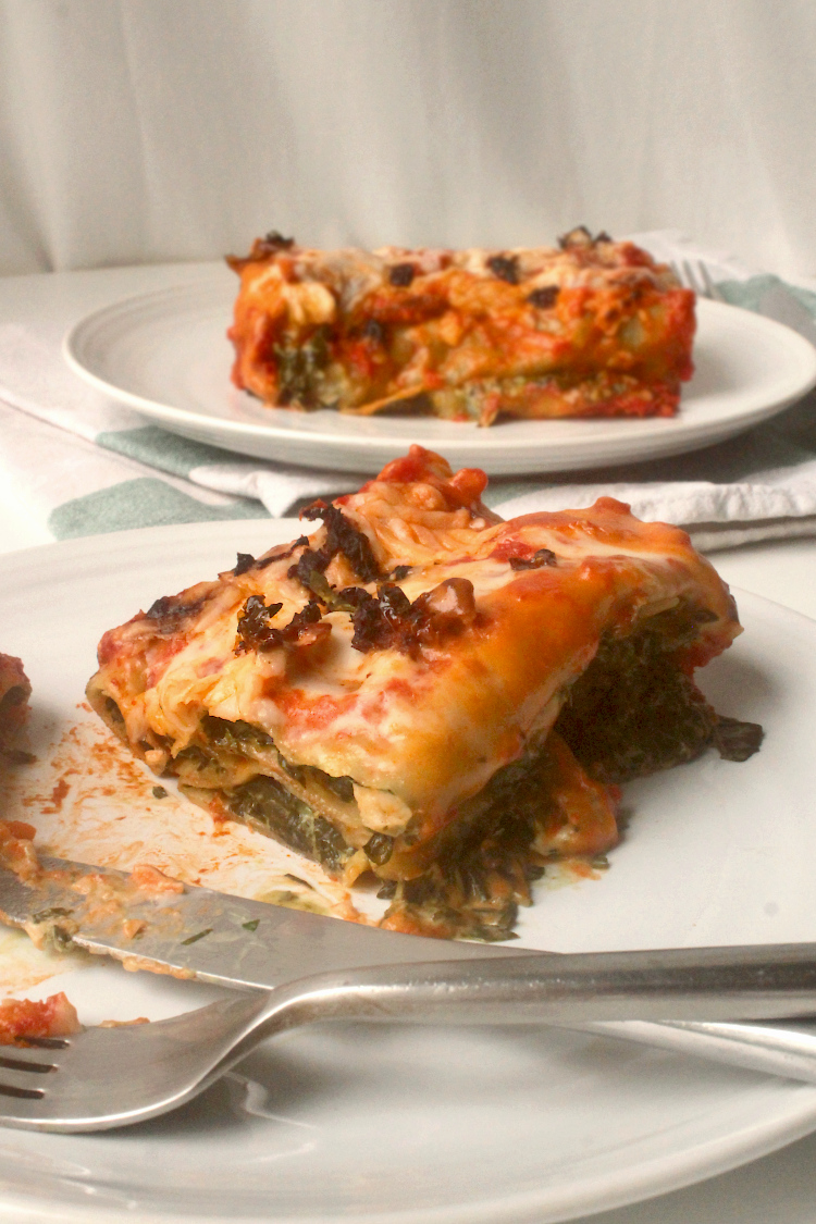 vegan creamy baked spinach cannelloni