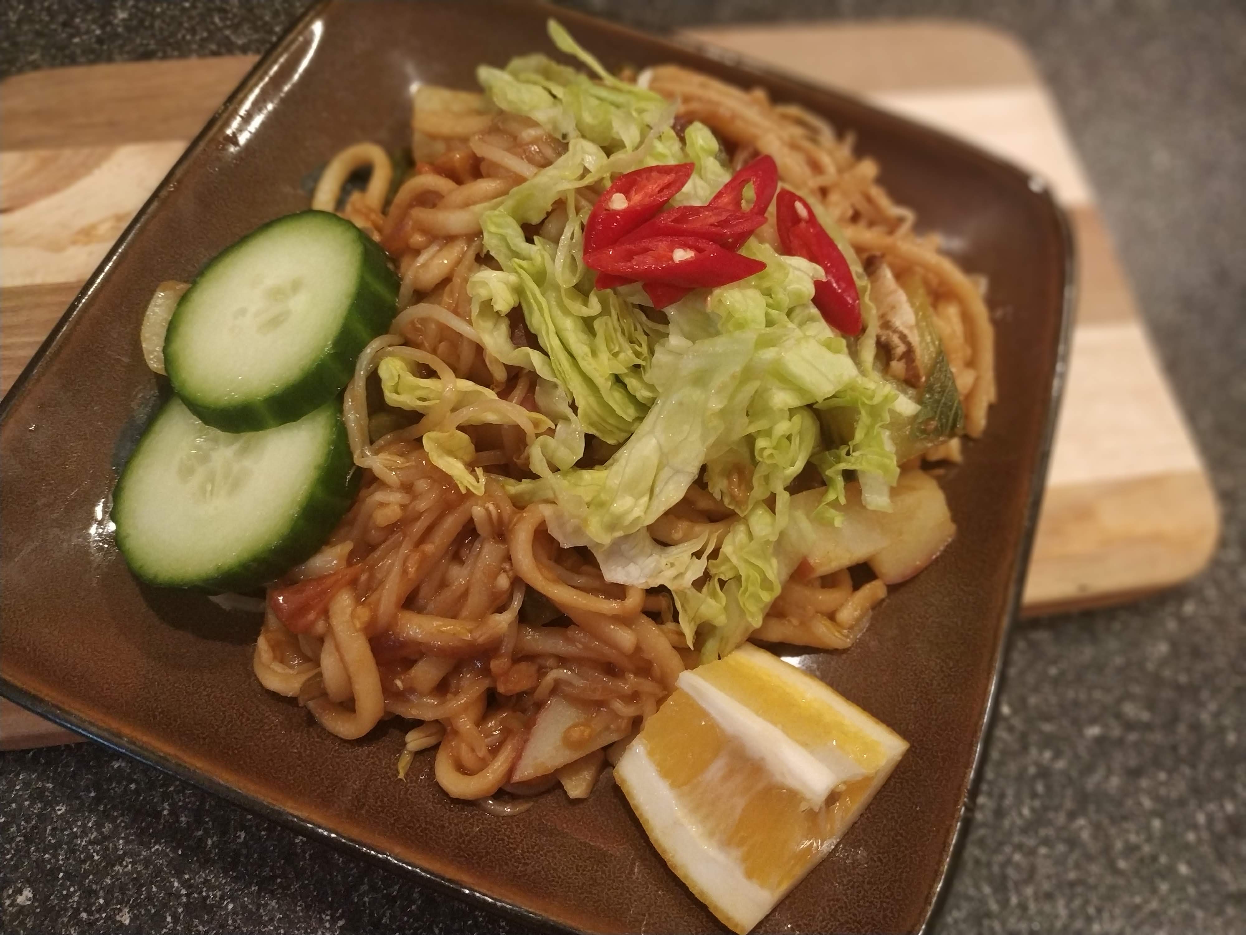Mee Goreng (Stir Fried Noodles) on a plate