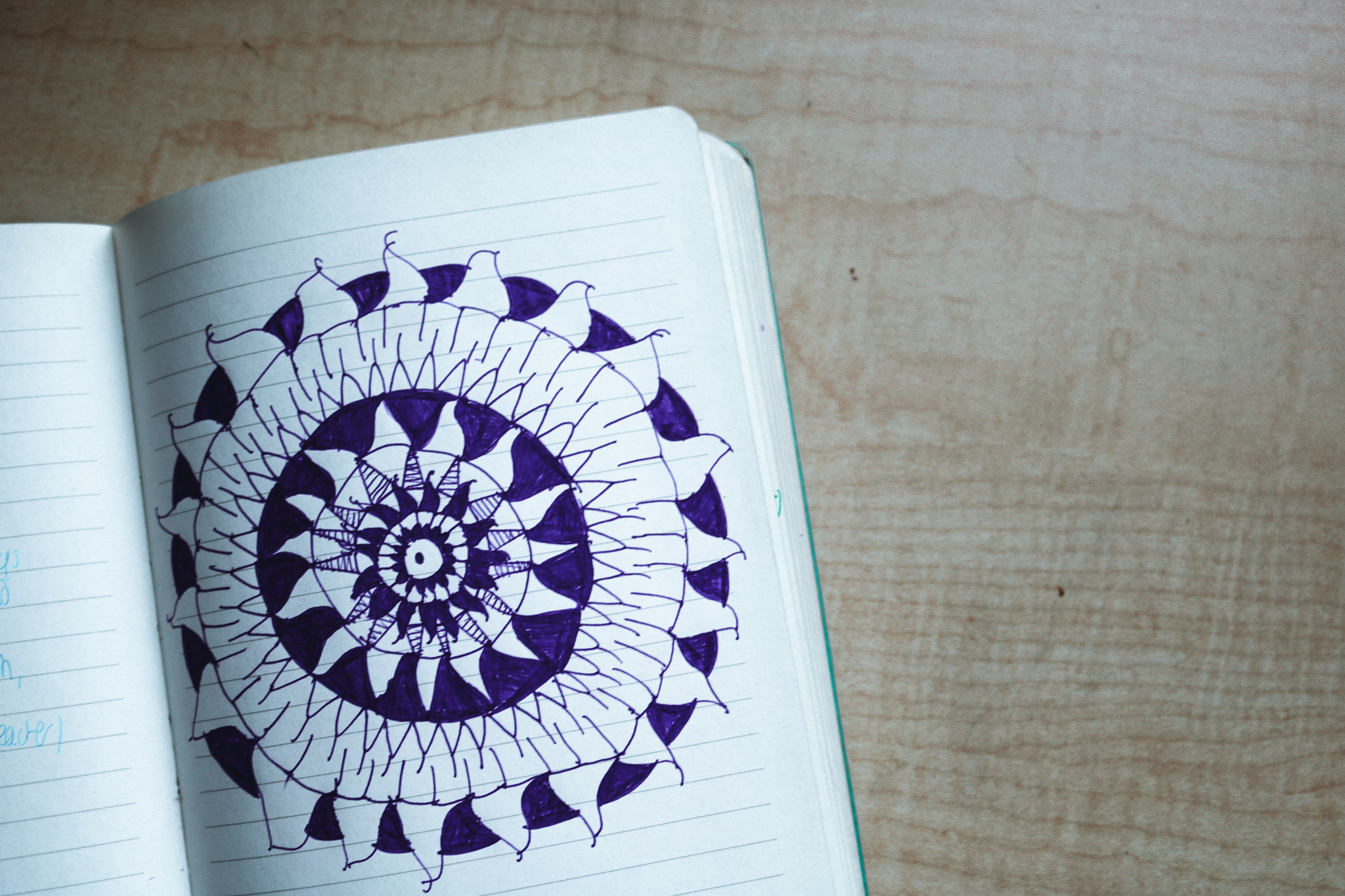 Purple hand-drawn mandala