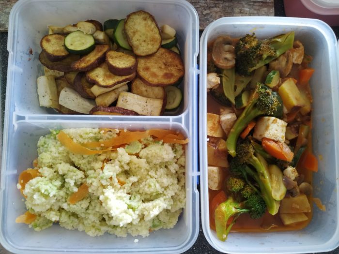 Lunch and dinner meal prep curry and vegetables