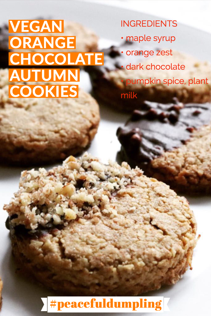 Vegan Orange Chocolate Cookies with ingredient list