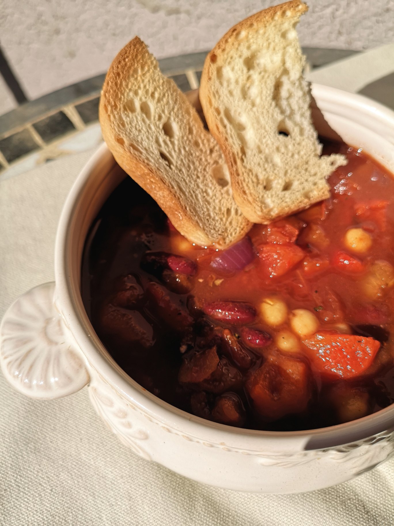 Vegan Tomato Soup with Roasted Vegetables