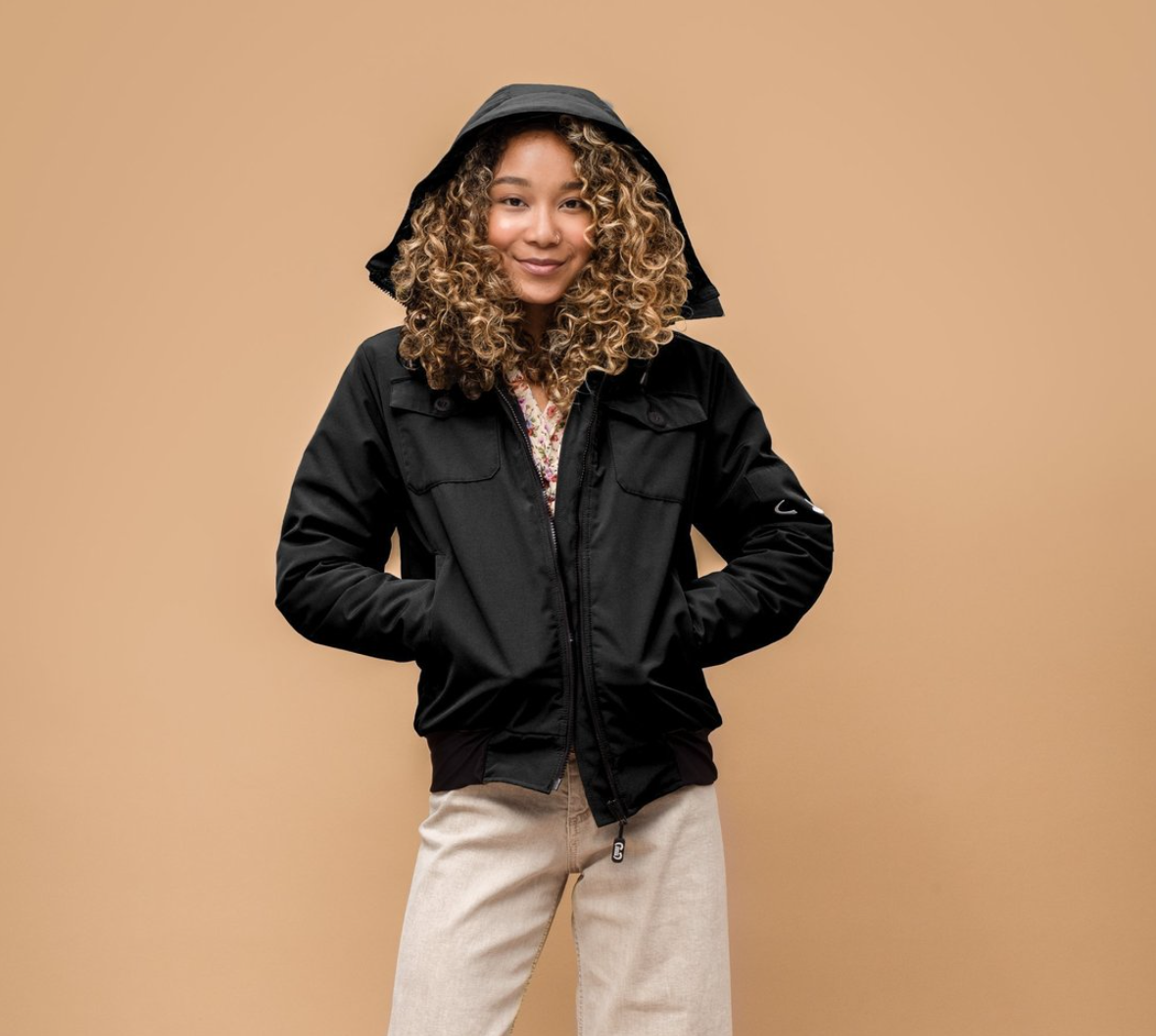 Wuxley black vegan winter coat