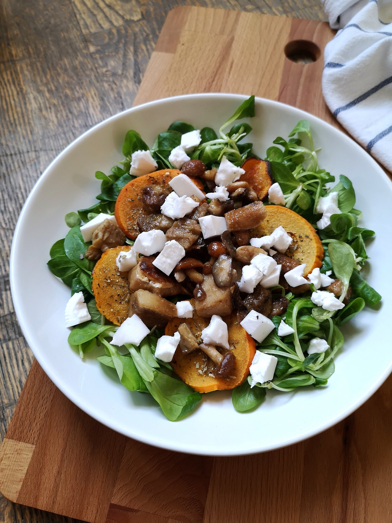 Roasted Persimmon Mushroom Vegan Festa Salad