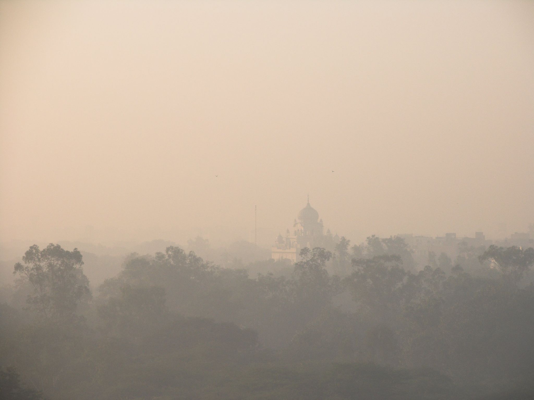 New Delhi covered by smog at dawn