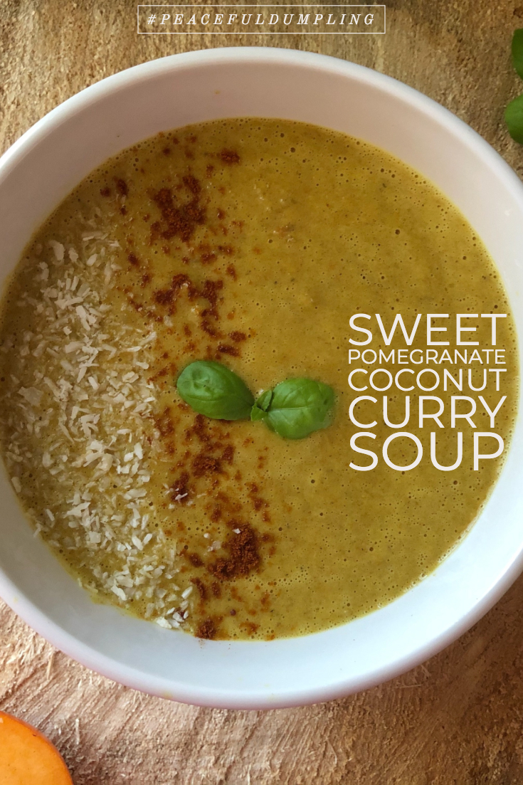 Sweet Pomegranate Coconut Curry Soup