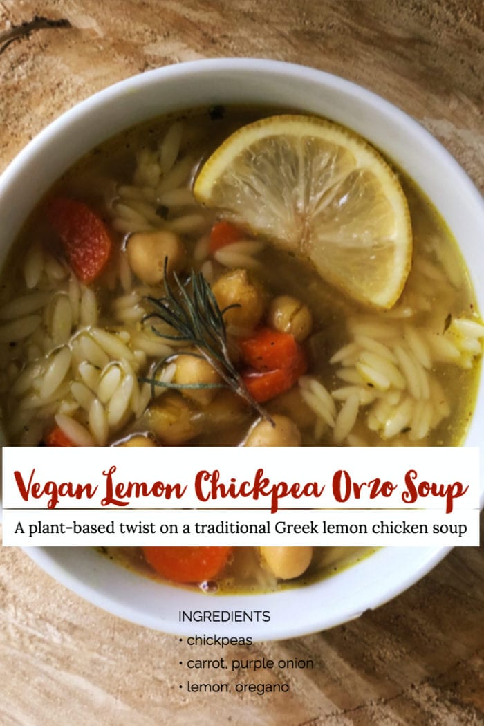 Lemon Orzo Chickpea Soup