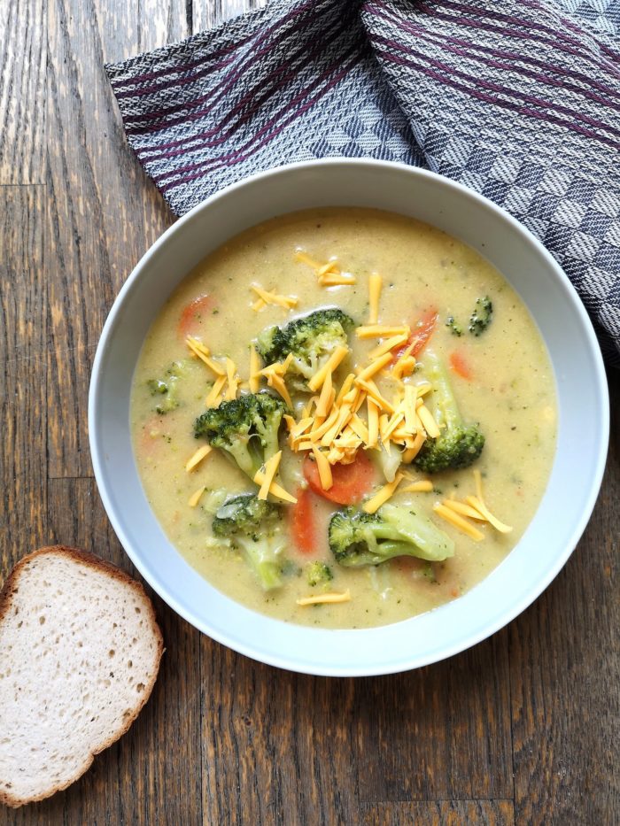 Vegan broccoli cheddar soup