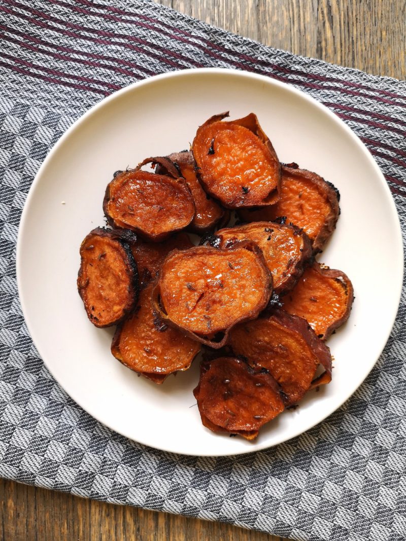 Maple Glazed Sweet Potato Chips