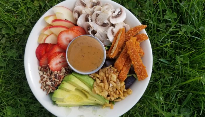 Vegan strawberry chicken salad