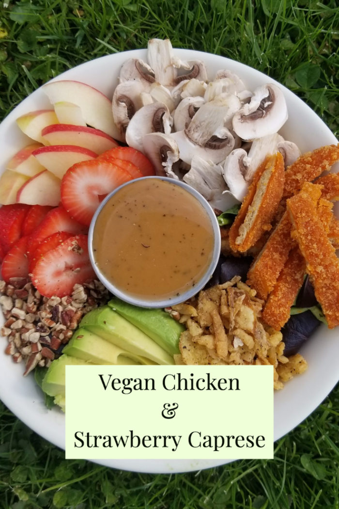 Vegan chicken strawberry salad