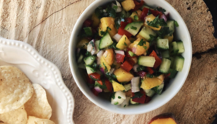 peach cucumber salsa