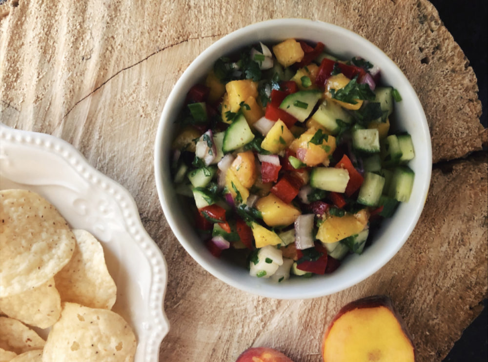 peach cucumber salsa