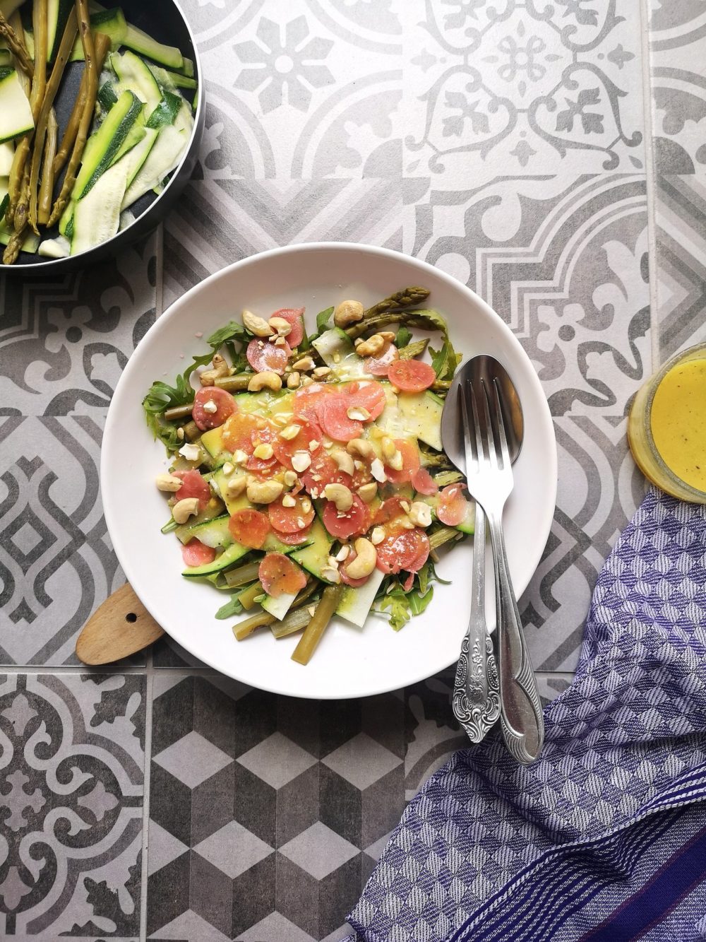 Zucchini Asparagus Salad with Lemon Vinaigrette