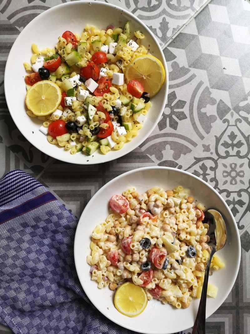 Vegan Greek pasta salad