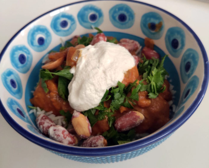 vegan tofu masala in a bowl